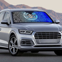 Viking Skull Auto Sun Shade with Horned Helmet and Swords Nordic Warrior Tribute - Wonder Print Shop