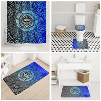 Viking Skull Bathroom Set with Horned Helmet and Swords Nordic Warrior Tribute - Wonder Print Shop