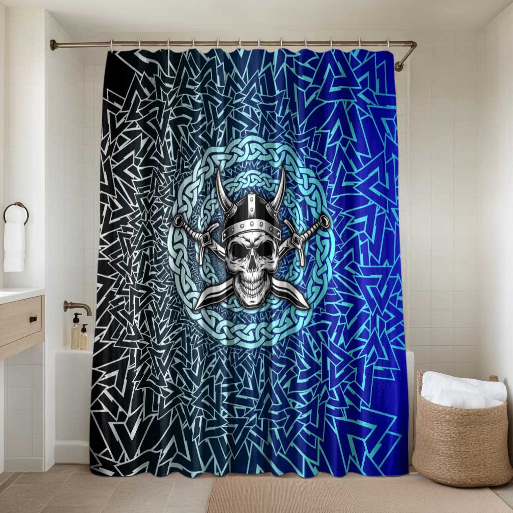 Viking Skull Bathroom Set with Horned Helmet and Swords Nordic Warrior Tribute - Wonder Print Shop