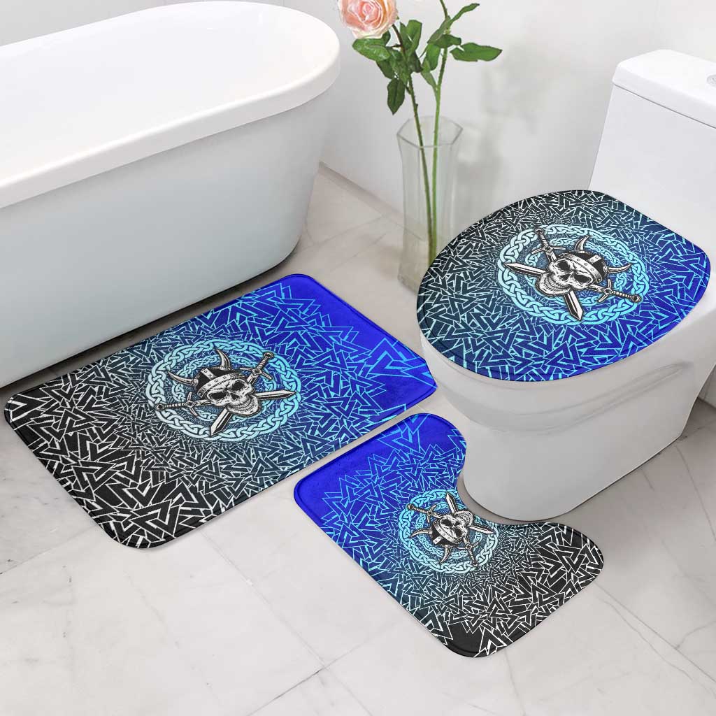 Viking Skull Bathroom Set with Horned Helmet and Swords Nordic Warrior Tribute - Wonder Print Shop