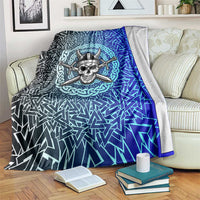 Viking Skull Blanket with Horned Helmet and Swords Nordic Warrior Tribute - Wonder Print Shop