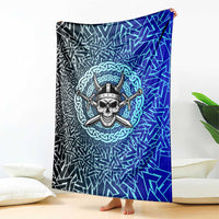 Viking Skull Blanket with Horned Helmet and Swords Nordic Warrior Tribute - Wonder Print Shop