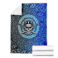 Viking Skull Blanket with Horned Helmet and Swords Nordic Warrior Tribute - Wonder Print Shop