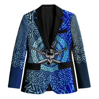 Viking Skull Blazer with Horned Helmet and Swords Nordic Warrior Tribute - Wonder Print Shop