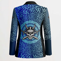 Viking Skull Blazer with Horned Helmet and Swords Nordic Warrior Tribute - Wonder Print Shop
