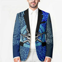 Viking Skull Blazer with Horned Helmet and Swords Nordic Warrior Tribute - Wonder Print Shop