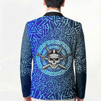 Viking Skull Blazer with Horned Helmet and Swords Nordic Warrior Tribute - Wonder Print Shop