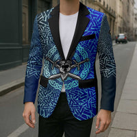 Viking Skull Blazer with Horned Helmet and Swords Nordic Warrior Tribute - Wonder Print Shop