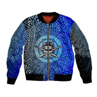 Viking Skull Bomber Jacket with Horned Helmet and Swords Nordic Warrior Tribute - Wonder Print Shop