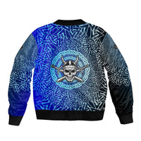 Viking Skull Bomber Jacket with Horned Helmet and Swords Nordic Warrior Tribute - Wonder Print Shop