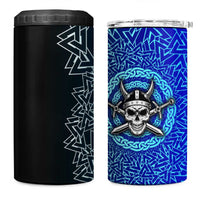 Viking Skull 4 in 1 Can Cooler Tumbler with Horned Helmet and Swords Nordic Warrior Tribute - Wonder Print Shop