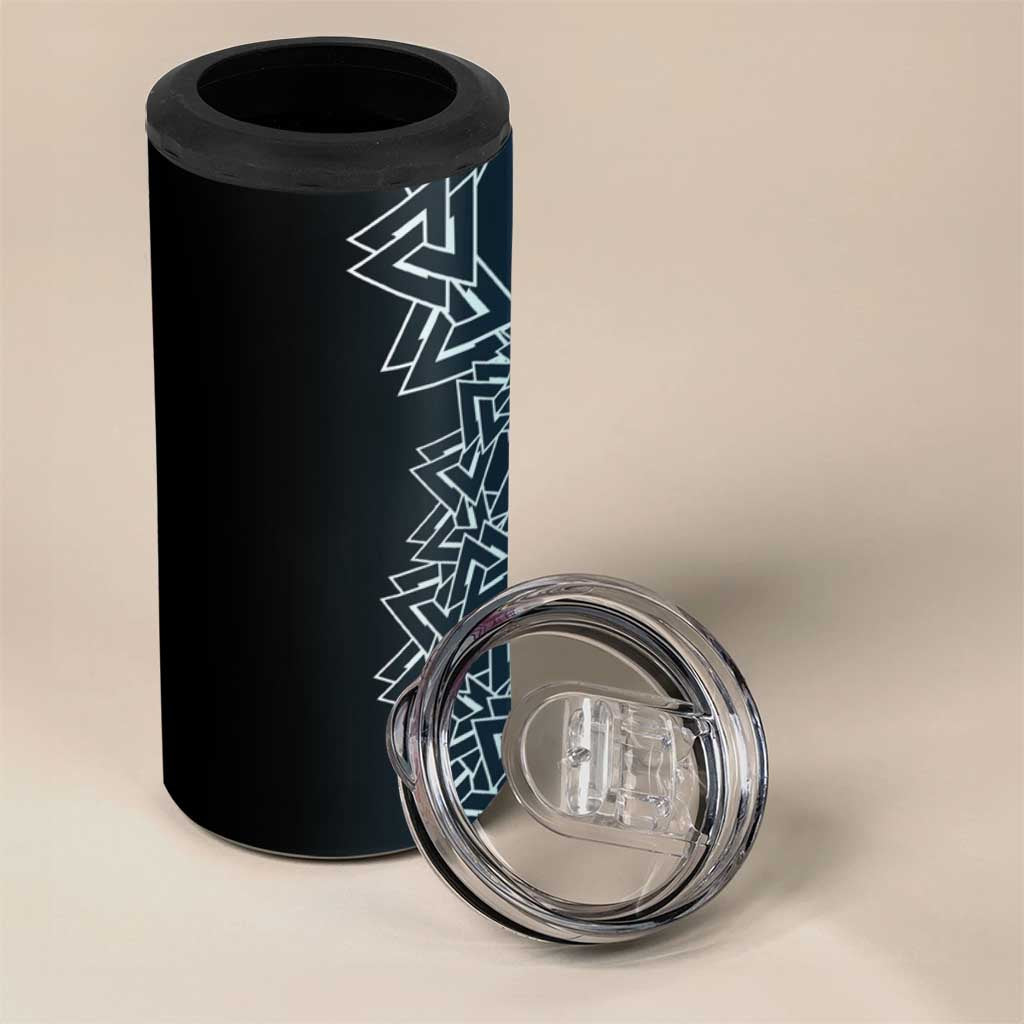 Viking Skull 4 in 1 Can Cooler Tumbler with Horned Helmet and Swords Nordic Warrior Tribute - Wonder Print Shop