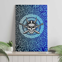 Viking Skull Canvas Wall Art with Horned Helmet and Swords Nordic Warrior Tribute - Wonder Print Shop