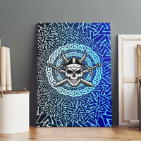 Viking Skull Canvas Wall Art with Horned Helmet and Swords Nordic Warrior Tribute - Wonder Print Shop