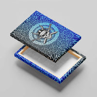 Viking Skull Canvas Wall Art with Horned Helmet and Swords Nordic Warrior Tribute - Wonder Print Shop