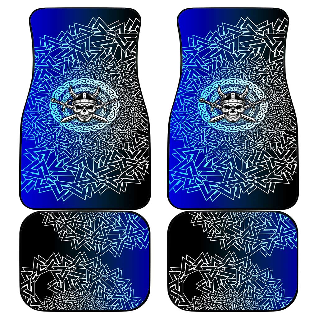 Viking Skull Car Mats with Horned Helmet and Swords Nordic Warrior Tribute - Wonder Print Shop