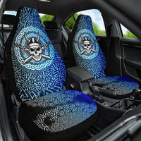 Viking Skull Car Seat Cover with Horned Helmet and Swords Nordic Warrior Tribute - Wonder Print Shop