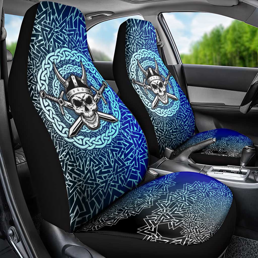 Viking Skull Car Seat Cover with Horned Helmet and Swords Nordic Warrior Tribute - Wonder Print Shop