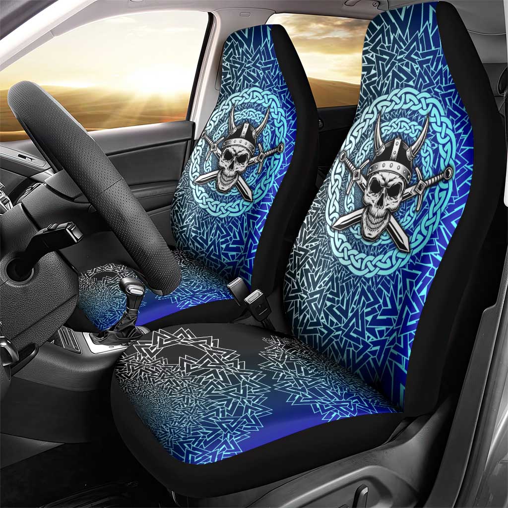 Viking Skull Car Seat Cover with Horned Helmet and Swords Nordic Warrior Tribute - Wonder Print Shop