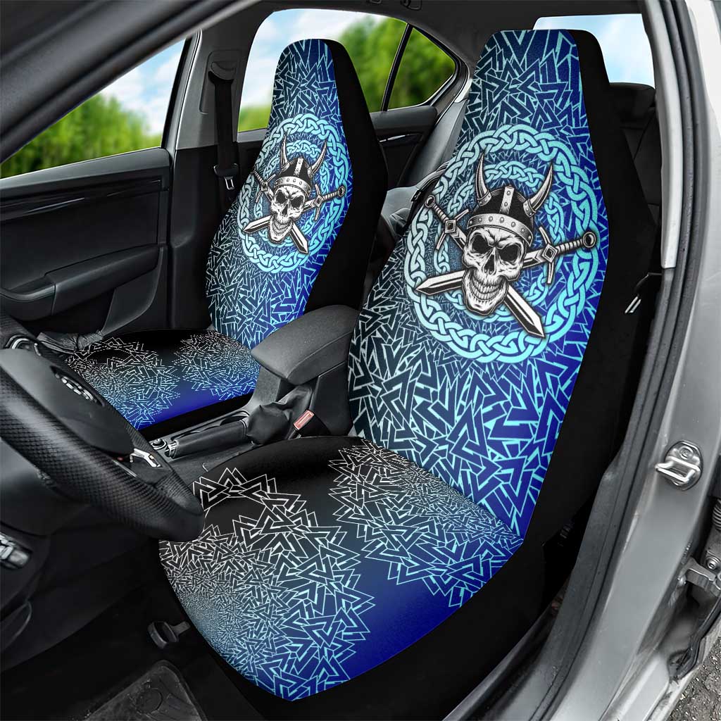 Viking Skull Car Seat Cover with Horned Helmet and Swords Nordic Warrior Tribute - Wonder Print Shop
