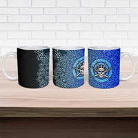 Viking Skull Ceramic Mug with Horned Helmet and Swords Nordic Warrior Tribute - Wonder Print Shop