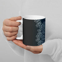 Viking Skull Ceramic Mug with Horned Helmet and Swords Nordic Warrior Tribute - Wonder Print Shop