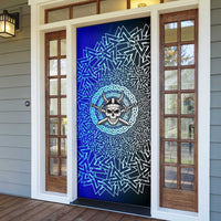 Viking Skull Door Cover with Horned Helmet and Swords Nordic Warrior Tribute - Wonder Print Shop