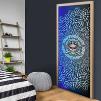 Viking Skull Door Cover with Horned Helmet and Swords Nordic Warrior Tribute - Wonder Print Shop