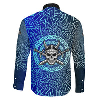 Viking Skull Family Matching Puletasi and Hawaiian Shirt with Horned Helmet and Swords Nordic Warrior Tribute - Wonder Print Shop