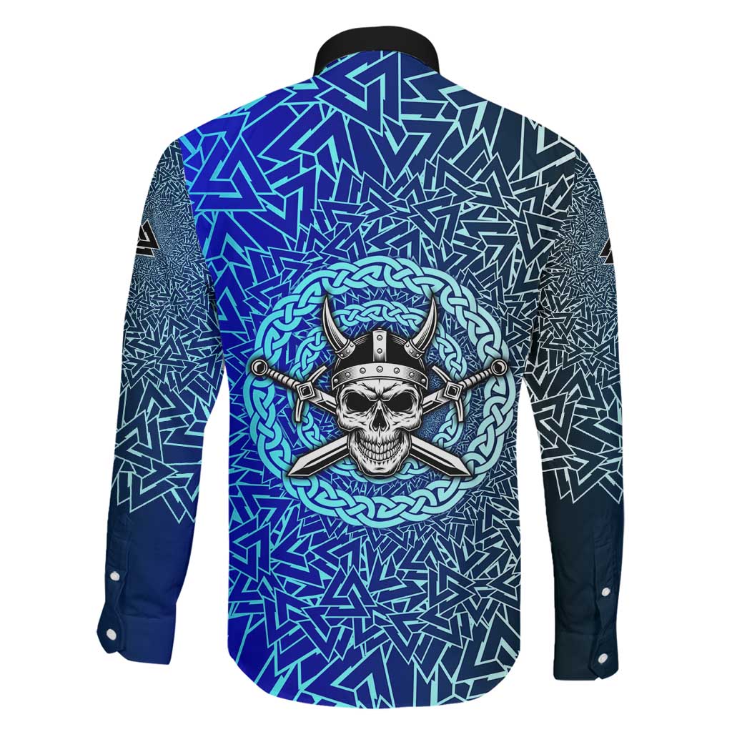 Viking Skull Family Matching Summer Maxi Dress and Hawaiian Shirt with Horned Helmet and Swords Nordic Warrior Tribute - Wonder Print Shop