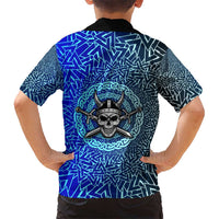 Viking Skull Family Matching Tank Maxi Dress and Hawaiian Shirt with Horned Helmet and Swords Nordic Warrior Tribute - Wonder Print Shop