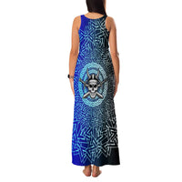 Viking Skull Family Matching Tank Maxi Dress and Hawaiian Shirt with Horned Helmet and Swords Nordic Warrior Tribute - Wonder Print Shop