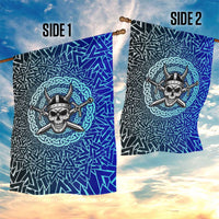 Viking Skull Garden Flag with Horned Helmet and Swords Nordic Warrior Tribute - Wonder Print Shop