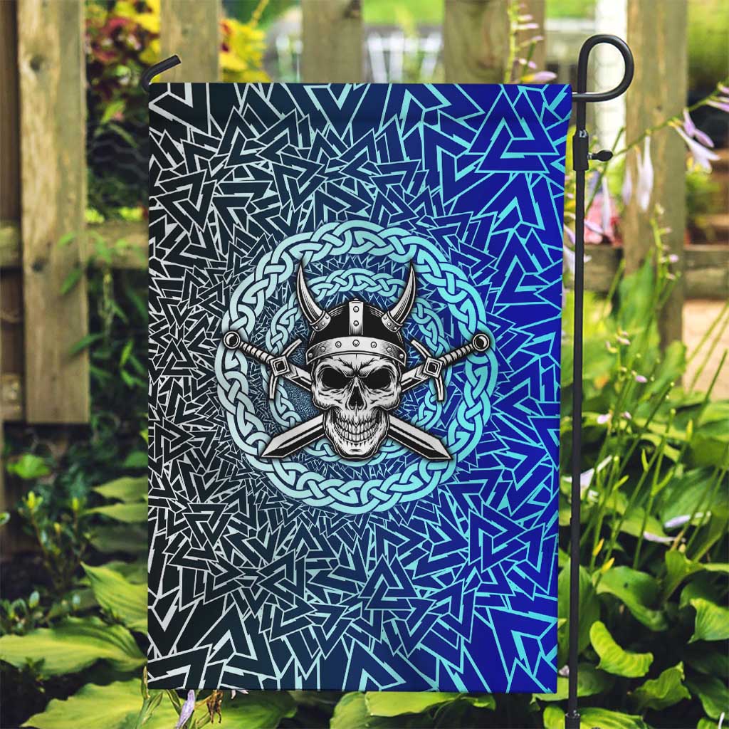 Viking Skull Garden Flag with Horned Helmet and Swords Nordic Warrior Tribute - Wonder Print Shop