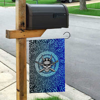 Viking Skull Garden Flag with Horned Helmet and Swords Nordic Warrior Tribute - Wonder Print Shop