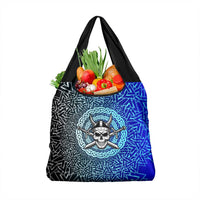 Viking Skull Grocery Bag with Horned Helmet and Swords Nordic Warrior Tribute - Wonder Print Shop