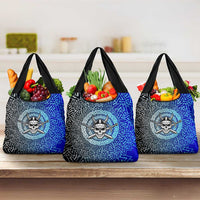 Viking Skull Grocery Bag with Horned Helmet and Swords Nordic Warrior Tribute - Wonder Print Shop