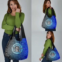 Viking Skull Grocery Bag with Horned Helmet and Swords Nordic Warrior Tribute - Wonder Print Shop