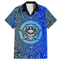Viking Skull Hawaiian Shirt with Horned Helmet and Swords Nordic Warrior Tribute - Wonder Print Shop