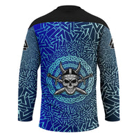 Viking Skull Hockey Jersey with Horned Helmet and Swords Nordic Warrior Tribute - Wonder Print Shop
