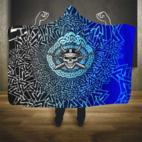 Viking Skull Hooded Blanket with Horned Helmet and Swords Nordic Warrior Tribute - Wonder Print Shop