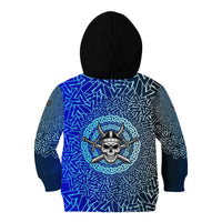 Viking Skull Kid Hoodie with Horned Helmet and Swords Nordic Warrior Tribute - Wonder Print Shop