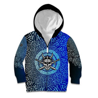 Viking Skull Kid Hoodie with Horned Helmet and Swords Nordic Warrior Tribute - Wonder Print Shop