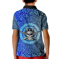 Viking Skull Kid Polo Shirt with Horned Helmet and Swords Nordic Warrior Tribute - Wonder Print Shop
