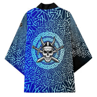 Viking Skull Kimono with Horned Helmet and Swords Nordic Warrior Tribute - Wonder Print Shop