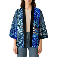 Viking Skull Kimono with Horned Helmet and Swords Nordic Warrior Tribute - Wonder Print Shop