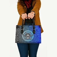 Viking Skull Leather Bag with Horned Helmet and Swords Nordic Warrior Tribute - Wonder Print Shop