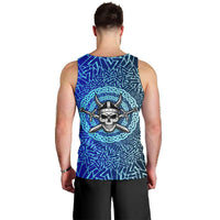 Viking Skull Men Tank Top with Horned Helmet and Swords Nordic Warrior Tribute - Wonder Print Shop
