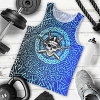 Viking Skull Men Tank Top with Horned Helmet and Swords Nordic Warrior Tribute - Wonder Print Shop