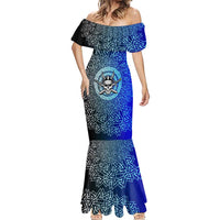 Viking Skull Mermaid Dress with Horned Helmet and Swords Nordic Warrior Tribute - Wonder Print Shop
